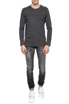 T-shirt with decorative buttons, zdjęcie 2 T-shirt with decorative buttons od Balmain